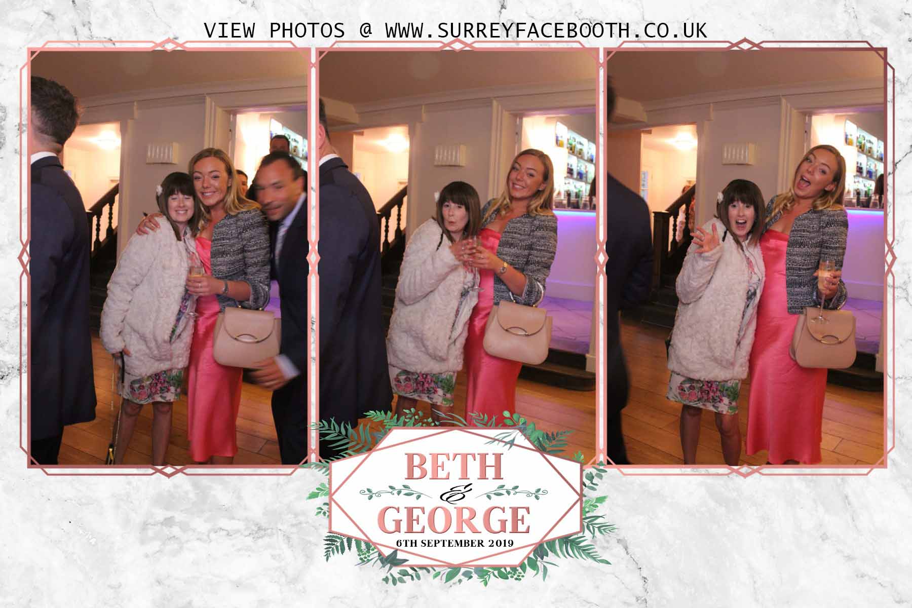 George and Beth's Wedding  | View more photos from the event at galleries.surreyfacebooth.co.uk/u/Surrey-FaceBooth/George-and-Beths-Wedding